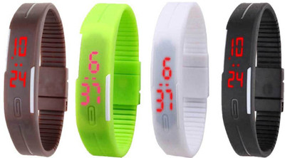 NS18 Silicone Led Magnet Band Combo of 4 Brown, Green, White And Black Watch - For Boys & Girls
NS18 Silicone Led Magnet Band Combo of 4 Brown, Green, White And Black Watch - For Boys & Girls