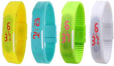 Kissu Led Magnet Band Combo of 4 Yellow, Sky Blue, Green And White Watch - For Men & Women
Kissu Led Magnet Band Combo of 4 Yellow, Sky Blue, Green And White Watch - For Men & Women