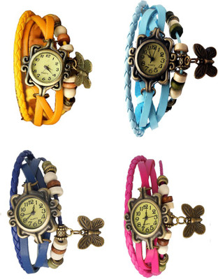 Kissu Vintage Rakhi Combo of 4 Yellow, Blue, Sky Blue And Pink Watch - For Women
Kissu Vintage Rakhi Combo of 4 Yellow, Blue, Sky Blue And Pink Watch - For Women