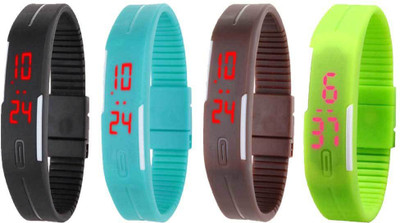 Kissu Led Magnet Band Combo of 4 Black, Sky Blue, Brown And Green Watch - For Men & Women
Kissu Led Magnet Band Combo of 4 Black, Sky Blue, Brown And Green Watch - For Men & Women