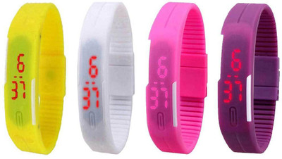 NS18 Silicone Led Magnet Band Watch Combo of 4 Yellow, White, Pink And Purple Watch - For Couple
NS18 Silicone Led Magnet Band Watch Combo of 4 Yellow, White, Pink And Purple Watch - For Couple