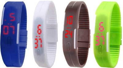 Kissu Led Magnet Band Combo of 4 Blue, White, Brown And Green Watch - For Men & Women
Kissu Led Magnet Band Combo of 4 Blue, White, Brown And Green Watch - For Men & Women