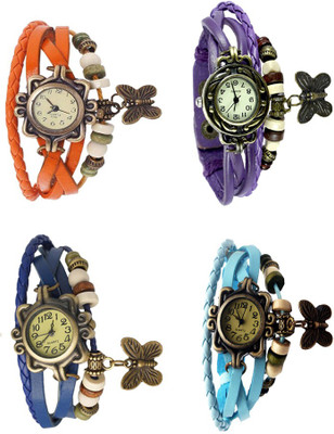 Kissu Vintage Rakhi Combo of 4 Orange, Blue, Purple And Sky Blue Watch - For Women
Kissu Vintage Rakhi Combo of 4 Orange, Blue, Purple And Sky Blue Watch - For Women