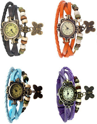 Kissu Vintage Rakhi Combo of 4 Black, Sky Blue, Orange And Purple Watch - For Women
Kissu Vintage Rakhi Combo of 4 Black, Sky Blue, Orange And Purple Watch - For Women
