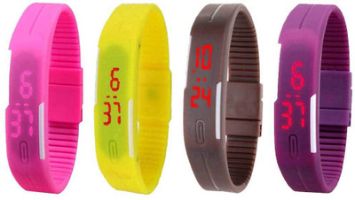 Kissu Led Magnet Band Combo of 4 Pink, Yellow, Brown And Purple Watch - For Men & Women
Kissu Led Magnet Band Combo of 4 Pink, Yellow, Brown And Purple Watch - For Men & Women