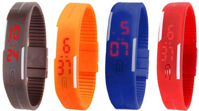 Kissu Led Magnet Band Combo of 4 Brown, Orange, Blue And Red Watch - For Men & Women
Kissu Led Magnet Band Combo of 4 Brown, Orange, Blue And Red Watch - For Men & Women