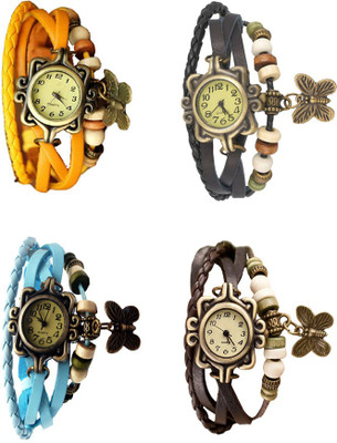 Kissu Vintage Rakhi Combo of 4 Yellow, Sky Blue, Black And Brown Watch - For Women
Kissu Vintage Rakhi Combo of 4 Yellow, Sky Blue, Black And Brown Watch - For Women