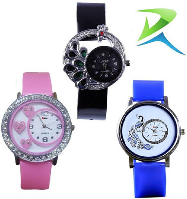 Rage Enterprise RE peacock dialnprint,butterfly Watch - For Women