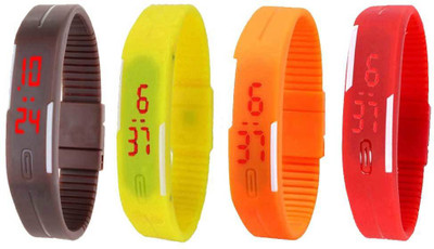 Kissu Led Magnet Band Combo of 4 Brown, Yellow, Orange And Red Watch - For Men & Women
Kissu Led Magnet Band Combo of 4 Brown, Yellow, Orange And Red Watch - For Men & Women