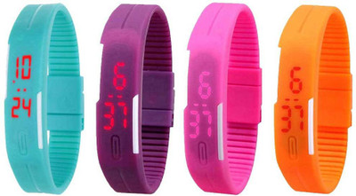 Kissu Led Magnet Band Combo of 4 Sky Blue, Purple, Pink And Orange Watch - For Men & Women
Kissu Led Magnet Band Combo of 4 Sky Blue, Purple, Pink And Orange Watch - For Men & Women