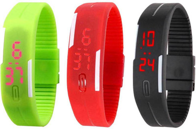 RSN Silicone Led Magnet Band Combo of 3 Green, Red And Black Watch - For Men & Women
RSN Silicone Led Magnet Band Combo of 3 Green, Red And Black Watch - For Men & Women