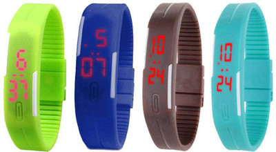 NS18 Silicone Led Magnet Band Watch Combo of 4 Green, Blue, Brown And Sky Blue Watch - For Couple
NS18 Silicone Led Magnet Band Watch Combo of 4 Green, Blue, Brown And Sky Blue Watch - For Couple