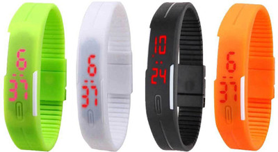 Kissu Led Magnet Band Combo of 4 Green, White, Black And Orange Watch - For Men & Women
Kissu Led Magnet Band Combo of 4 Green, White, Black And Orange Watch - For Men & Women