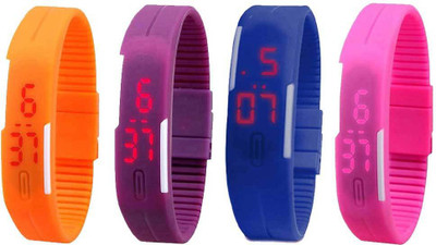 Kissu Led Magnet Band Combo of 4 Orange, Purple, Blue And Pink Watch - For Men & Women
Kissu Led Magnet Band Combo of 4 Orange, Purple, Blue And Pink Watch - For Men & Women