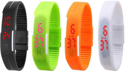 Kissu Led Magnet Band Combo of 4 Black, Green, Orange And White Watch - For Men & Women
Kissu Led Magnet Band Combo of 4 Black, Green, Orange And White Watch - For Men & Women