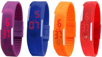 Kissu Led Magnet Band Combo of 4 Purple, Blue, Orange And Red Watch - For Men & Women
Kissu Led Magnet Band Combo of 4 Purple, Blue, Orange And Red Watch - For Men & Women