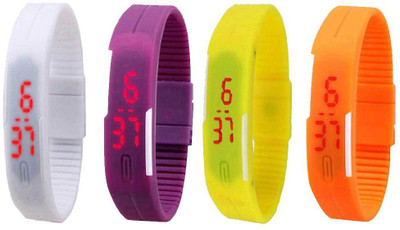Kissu Led Magnet Band Combo of 4 White, Purple, Yellow And Orange Watch - For Men & Women
Kissu Led Magnet Band Combo of 4 White, Purple, Yellow And Orange Watch - For Men & Women