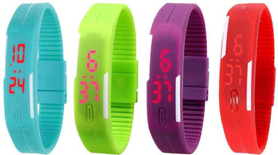 NS18 Silicone Led Magnet Band Watch Combo of 4 Sky Blue, Green, Purple And Red Watch - For Couple
NS18 Silicone Led Magnet Band Watch Combo of 4 Sky Blue, Green, Purple And Red Watch - For Couple