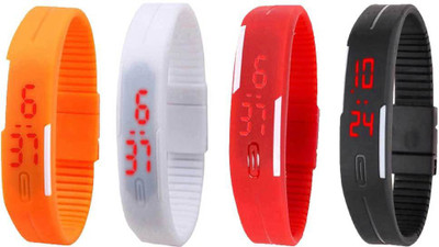 Kissu Led Magnet Band Combo of 4 Orange, White, Red And Black Watch - For Men & Women
Kissu Led Magnet Band Combo of 4 Orange, White, Red And Black Watch - For Men & Women