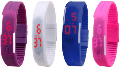 Kissu Led Magnet Band Combo of 4 Purple, White, Blue And Pink Watch - For Men & Women
Kissu Led Magnet Band Combo of 4 Purple, White, Blue And Pink Watch - For Men & Women