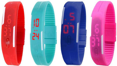 Kissu Led Magnet Band Combo of 4 Red, Sky Blue, Blue And Pink Watch - For Men & Women
Kissu Led Magnet Band Combo of 4 Red, Sky Blue, Blue And Pink Watch - For Men & Women