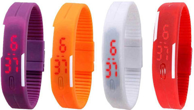 Kissu Led Magnet Band Combo of 4 Purple, Orange, White And Red Watch - For Men & Women
Kissu Led Magnet Band Combo of 4 Purple, Orange, White And Red Watch - For Men & Women