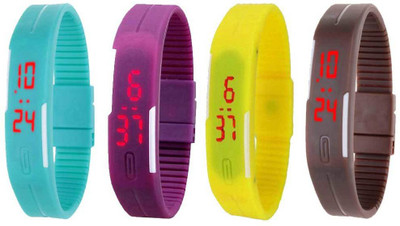 NS18 Silicone Led Magnet Band Combo of 4 Sky Blue, Purple, Yellow And Brown Watch - For Boys & Girls
NS18 Silicone Led Magnet Band Combo of 4 Sky Blue, Purple, Yellow And Brown Watch - For Boys & Girls