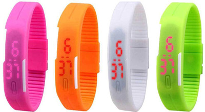 Kissu Led Magnet Band Combo of 4 Pink, Orange, White And Green Watch - For Men & Women
Kissu Led Magnet Band Combo of 4 Pink, Orange, White And Green Watch - For Men & Women
