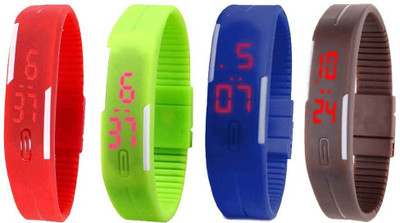 Kissu Led Magnet Band Combo of 4 Red, Green, Blue And Brown Watch - For Men & Women
Kissu Led Magnet Band Combo of 4 Red, Green, Blue And Brown Watch - For Men & Women