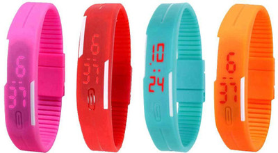 Kissu Led Magnet Band Combo of 4 Pink, Red, Sky Blue And Orange Watch - For Men & Women
Kissu Led Magnet Band Combo of 4 Pink, Red, Sky Blue And Orange Watch - For Men & Women