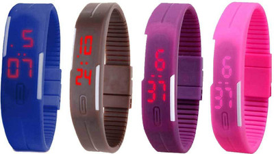 Kissu Led Magnet Band Combo of 4 Blue, Brown, Purple And Pink Watch - For Men & Women
Kissu Led Magnet Band Combo of 4 Blue, Brown, Purple And Pink Watch - For Men & Women