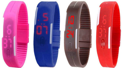 Kissu Led Magnet Band Combo of 4 Pink, Blue, Brown And Red Watch - For Men & Women
Kissu Led Magnet Band Combo of 4 Pink, Blue, Brown And Red Watch - For Men & Women