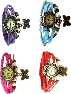 NS18 Vintage Butterfly Rakhi Combo of 4 Purple, Pink, Sky Blue And Red Watch - For Women
NS18 Vintage Butterfly Rakhi Combo of 4 Purple, Pink, Sky Blue And Red Watch - For Women