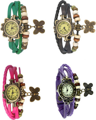 Kissu Vintage Rakhi Combo of 4 Green, Pink, Black And Purple Watch - For Women
Kissu Vintage Rakhi Combo of 4 Green, Pink, Black And Purple Watch - For Women