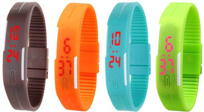 Kissu Led Magnet Band Combo of 4 Brown, Orange, Sky Blue And Green Watch - For Men & Women
Kissu Led Magnet Band Combo of 4 Brown, Orange, Sky Blue And Green Watch - For Men & Women