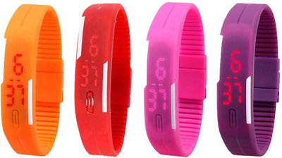 Kissu Led Magnet Band Combo of 4 Orange, Red, Pink And Purple Watch - For Men & Women
Kissu Led Magnet Band Combo of 4 Orange, Red, Pink And Purple Watch - For Men & Women