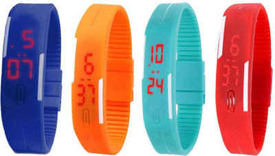 Kissu Led Magnet Band Combo of 4 Blue, Orange, Sky Blue And Red Watch - For Men & Women
Kissu Led Magnet Band Combo of 4 Blue, Orange, Sky Blue And Red Watch - For Men & Women