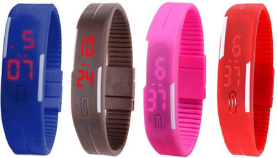 Kissu Led Magnet Band Combo of 4 Blue, Brown, Pink And Red Watch - For Men & Women
Kissu Led Magnet Band Combo of 4 Blue, Brown, Pink And Red Watch - For Men & Women