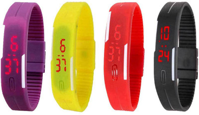 Kissu Led Magnet Band Combo of 4 Purple, Yellow, Red And Black Watch - For Men & Women
Kissu Led Magnet Band Combo of 4 Purple, Yellow, Red And Black Watch - For Men & Women