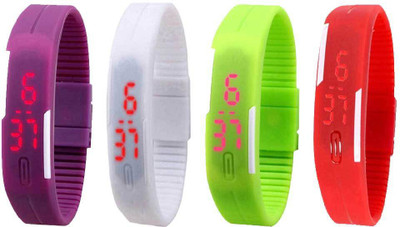Kissu Led Magnet Band Combo of 4 Purple, White, Green And Red Watch - For Men & Women
Kissu Led Magnet Band Combo of 4 Purple, White, Green And Red Watch - For Men & Women