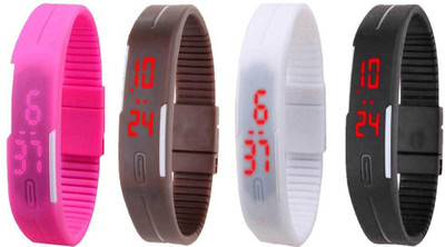 Kissu Led Magnet Band Combo of 4 Pink, Brown, White And Black Watch - For Men & Women
Kissu Led Magnet Band Combo of 4 Pink, Brown, White And Black Watch - For Men & Women