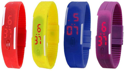 Kissu Led Magnet Band Combo of 4 Red, Yellow, Blue And Purple Watch - For Men & Women
Kissu Led Magnet Band Combo of 4 Red, Yellow, Blue And Purple Watch - For Men & Women