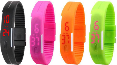 Kissu Led Magnet Band Combo of 4 Black, Pink, Orange And Green Watch - For Men & Women
Kissu Led Magnet Band Combo of 4 Black, Pink, Orange And Green Watch - For Men & Women