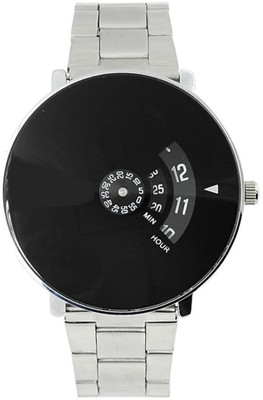 GT Gala Time Turnable Black Dial Stainless Steel Watch - For Men