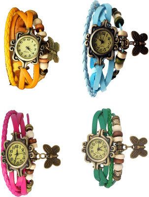 Kissu Vintage Rakhi Combo of 4 Yellow, Pink, Sky Blue And Green Watch - For Women
Kissu Vintage Rakhi Combo of 4 Yellow, Pink, Sky Blue And Green Watch - For Women