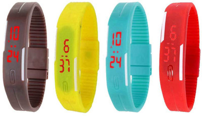 Kissu Led Magnet Band Combo of 4 Brown, Yellow, Sky Blue And Red Watch - For Men & Women
Kissu Led Magnet Band Combo of 4 Brown, Yellow, Sky Blue And Red Watch - For Men & Women