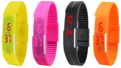 Kissu Led Magnet Band Combo of 4 Yellow, Pink, Black And Orange Watch - For Men & Women
Kissu Led Magnet Band Combo of 4 Yellow, Pink, Black And Orange Watch - For Men & Women