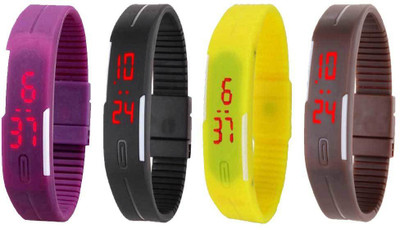 Kissu Led Magnet Band Combo of 4 Purple, Black, Yellow And Brown Watch - For Men & Women
Kissu Led Magnet Band Combo of 4 Purple, Black, Yellow And Brown Watch - For Men & Women