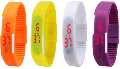 Kissu Led Magnet Band Combo of 4 Orange, Yellow, White And Purple Watch - For Men & Women
Kissu Led Magnet Band Combo of 4 Orange, Yellow, White And Purple Watch - For Men & Women