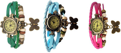 NS18 Vintage Butterfly Rakhi Watch Combo of 3 Green, Sky Blue And Pink Watch - For Women
NS18 Vintage Butterfly Rakhi Watch Combo of 3 Green, Sky Blue And Pink Watch - For Women